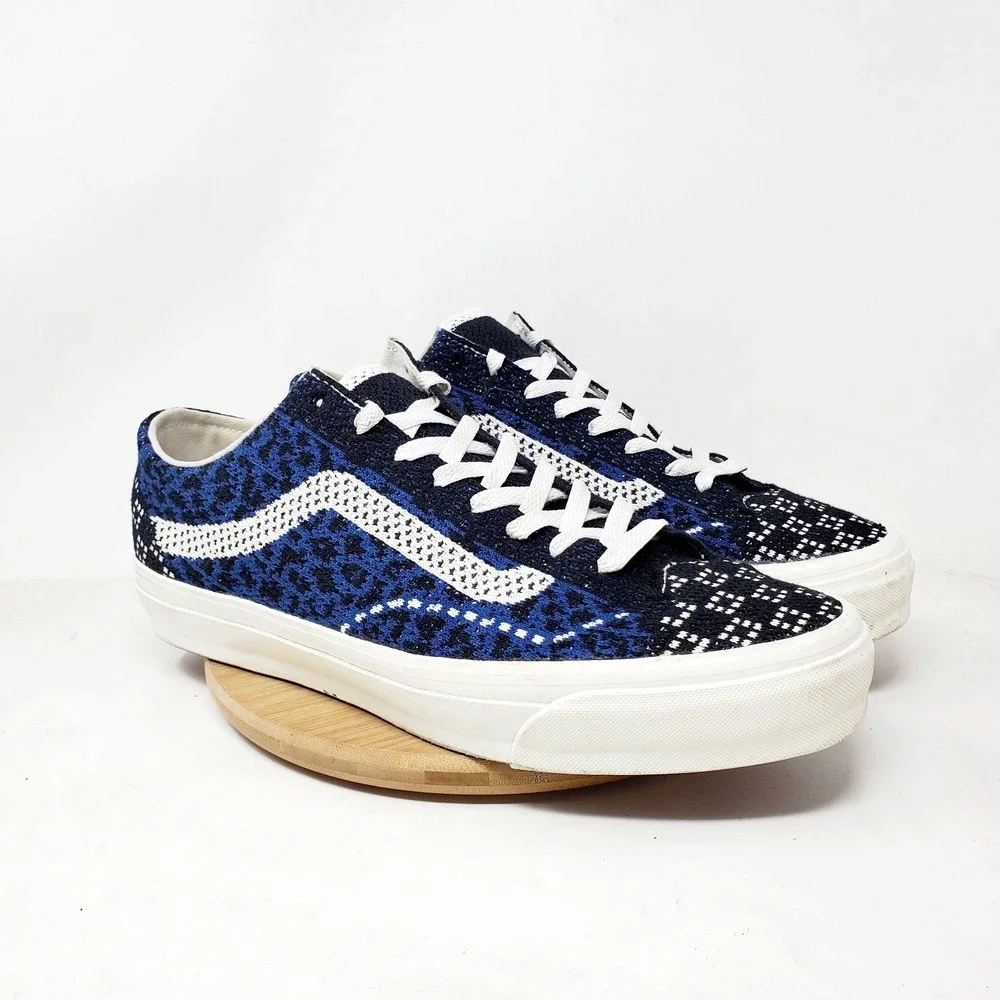 Vans Premium Old Skool Knit 36 Shoes Mens 13 Blue Lace Up Skate Sneaker